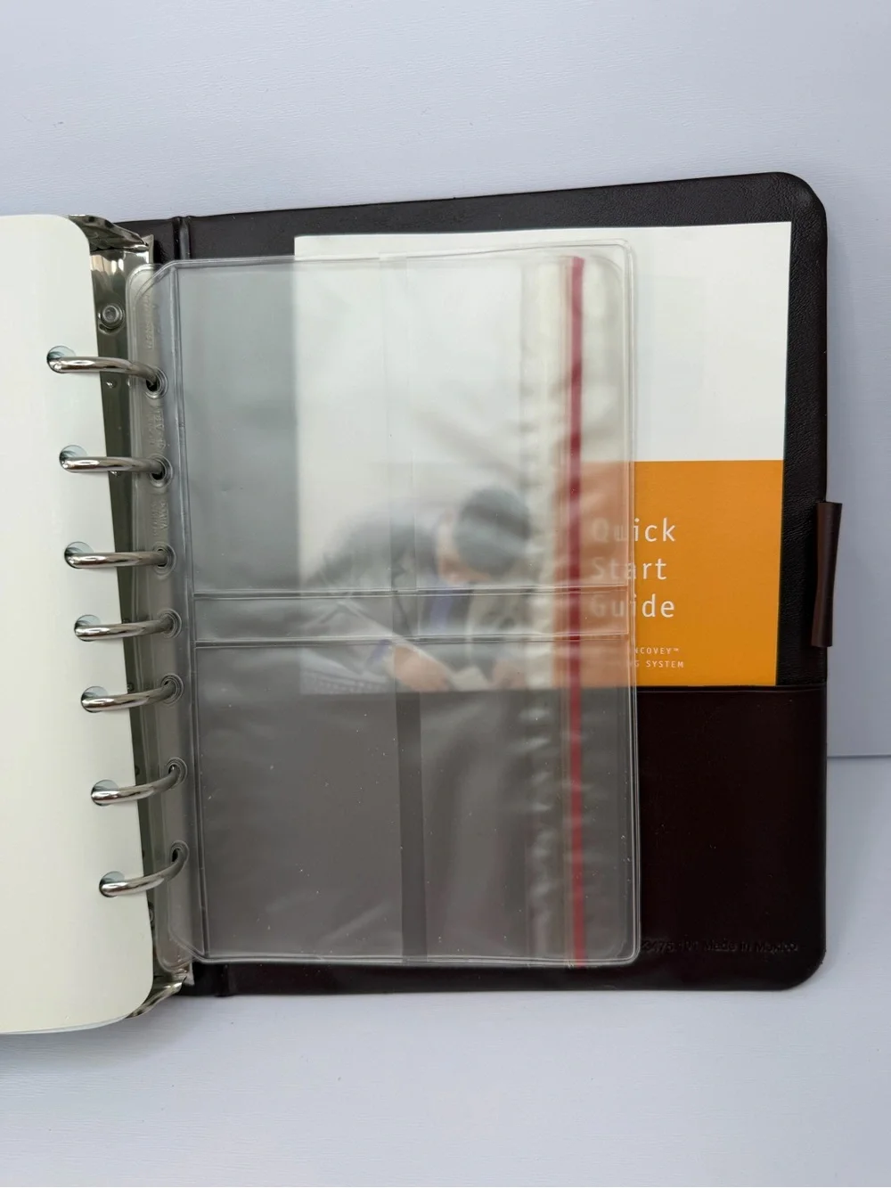 Franklin Covey Classic 7 Ring Leather Planner Binder Brown Year 2001 Organizer